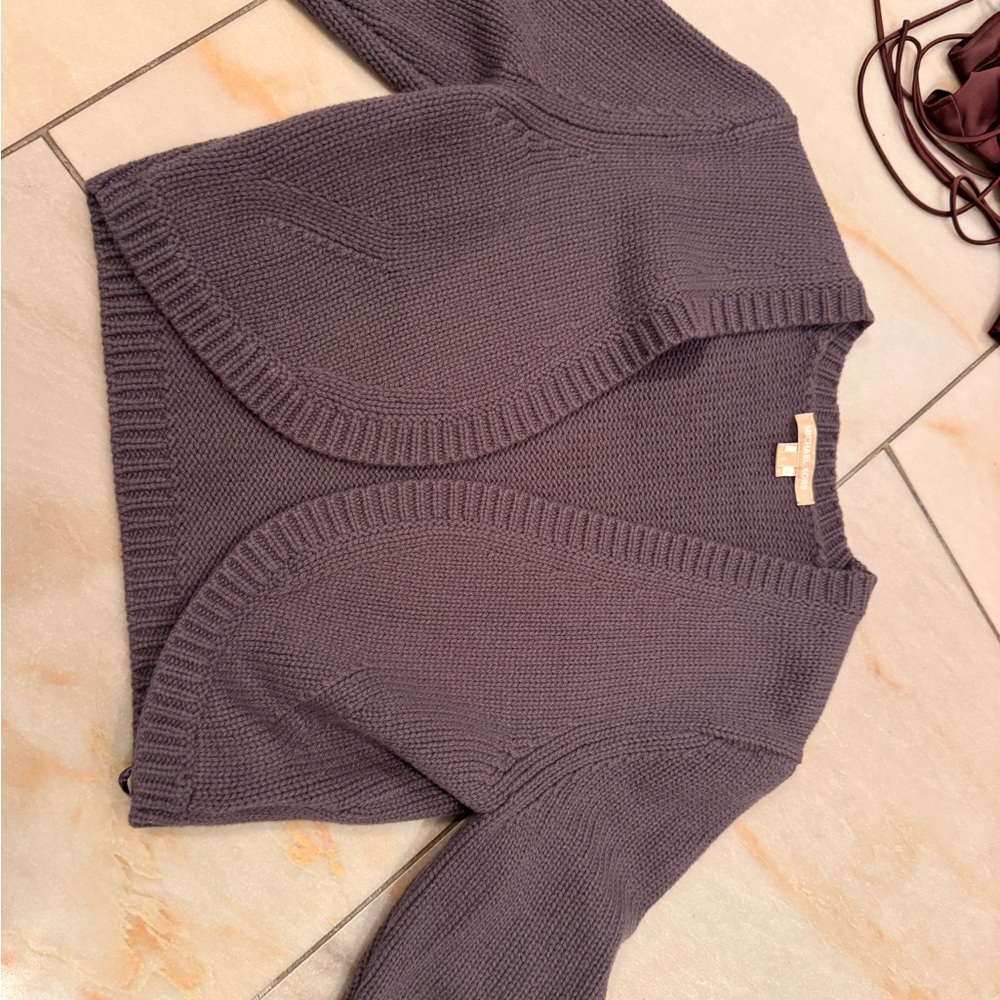 Michael Kors purple cashmere shrug sweater small